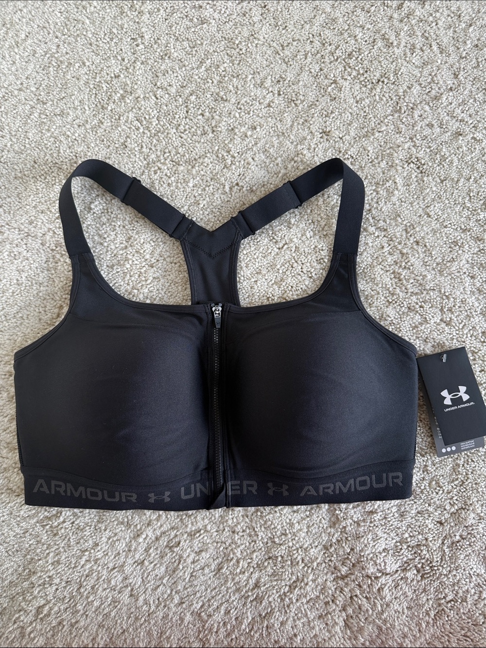 NWT Under Armour Crossback High Zip High-Support Sports Bra | 38DD 2XL